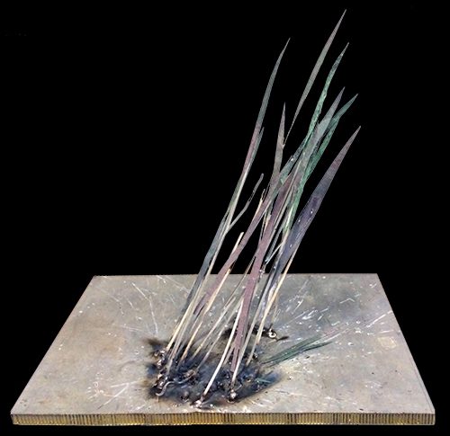 A square plate with grass on it